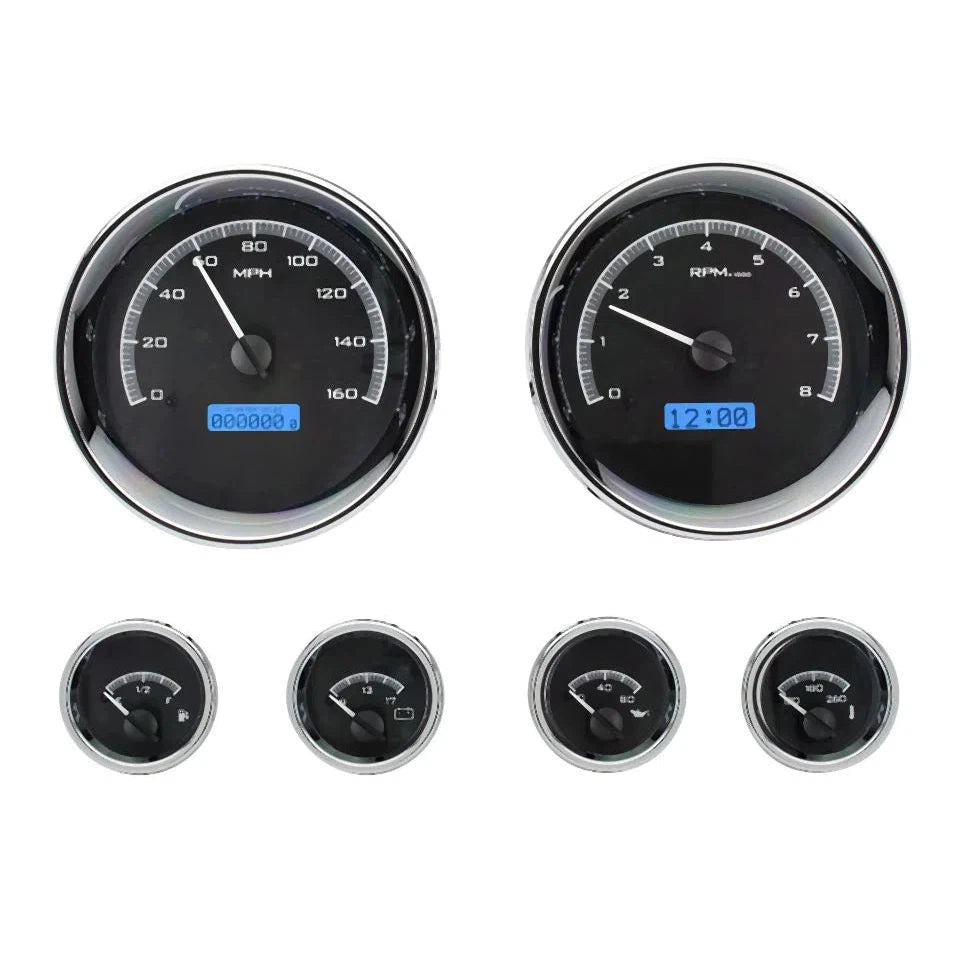 Dakota Digital VHX Universal Gauge Kit VHX-1024-Black Universal Gauge Kit with Blue Display VHX-1024-K-B-Lionparts Powersports