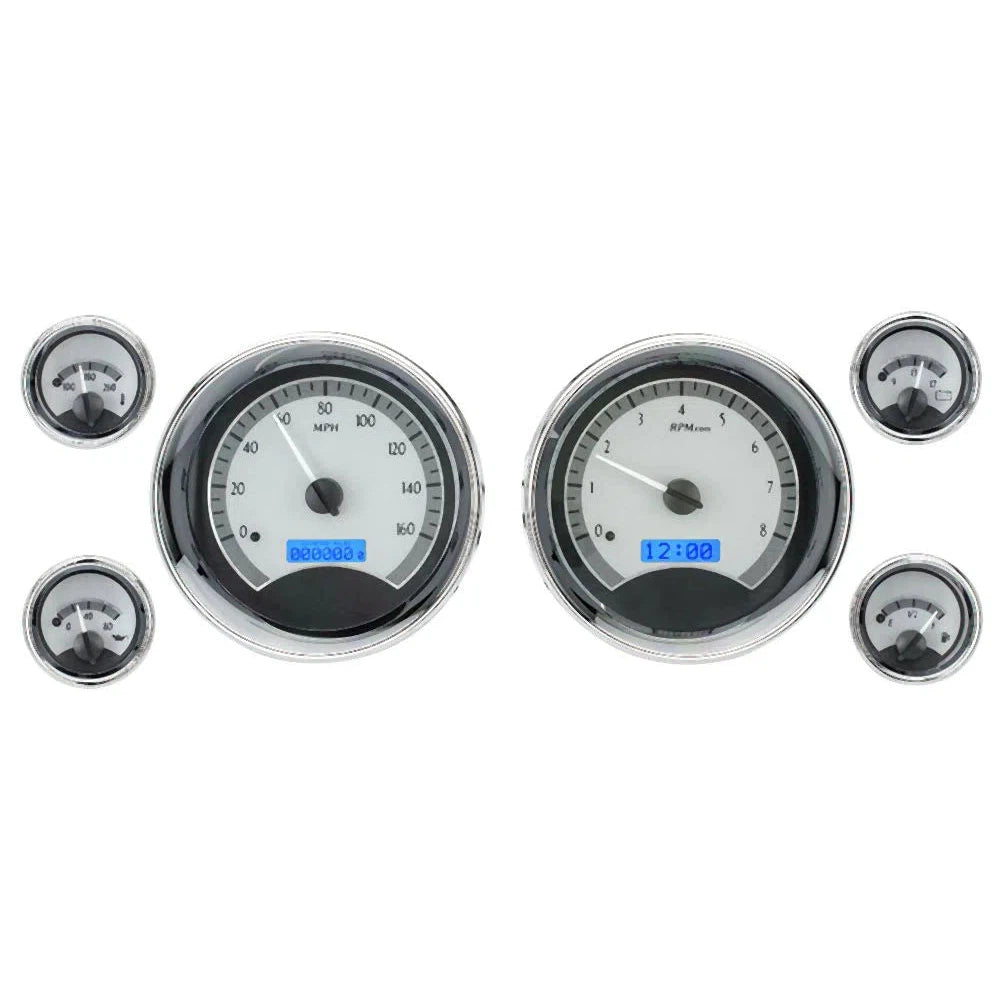 Dakota Digital VHX Universal Gauge Kit VHX-1024-Silver Universal Gauge Kit with Blue Display VHX-1024-S-B-Lionparts Powersports