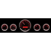 Dakota Digital VHX Universal Gauge Kit VHX-1050-Black Universal Gauge Kit with Red Display VHX-1050-K-R-Lionparts Powersports