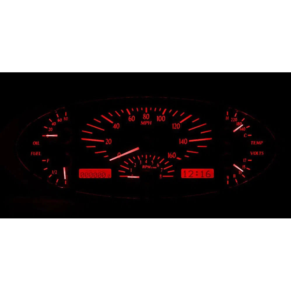 Dakota Digital 1932 Ford Car VHX Gauge Kit VHX-32F-Black Panel Gauge Kit with Red Display VHX-32F-K-R-Lionparts Powersports