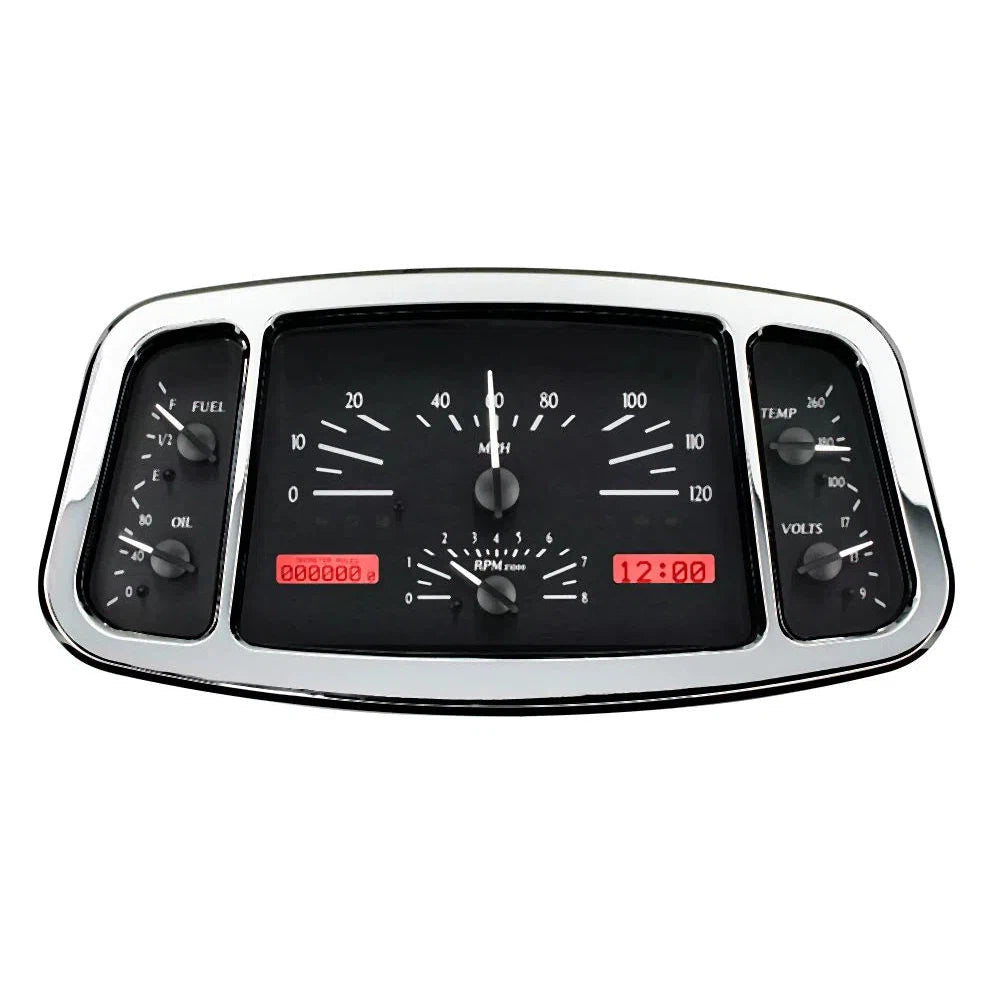 Dakota Digital 1933-1934 Ford Car VHX Gauge Kit VHX-33F-Black Panel Gauge Kit with Red Display VHX-33F-K-R-Lionparts Powersports