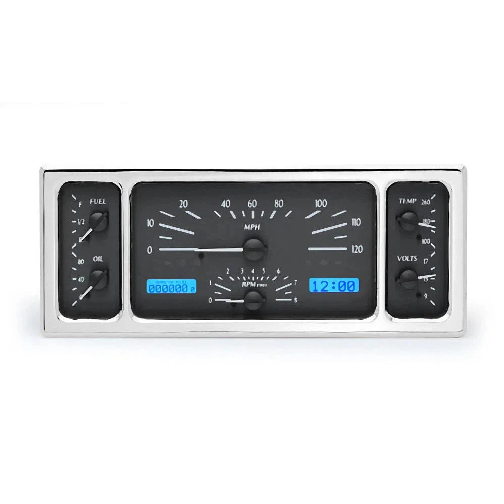 Dakota Digital 1935-1936 Ford Car VHX Gauge Kit VHX-35F-Black Panel Gauge Kit with Blue Display VHX-35F-K-B-Lionparts Powersports