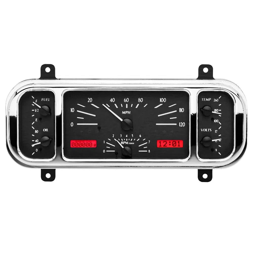 Dakota Digital 1937-1938 Chevrolet Car VHX Gauge Kit VHX-37C-Black Panel Gauge Kit with Red Display VHX-37C-K-R-Lionparts Powersports