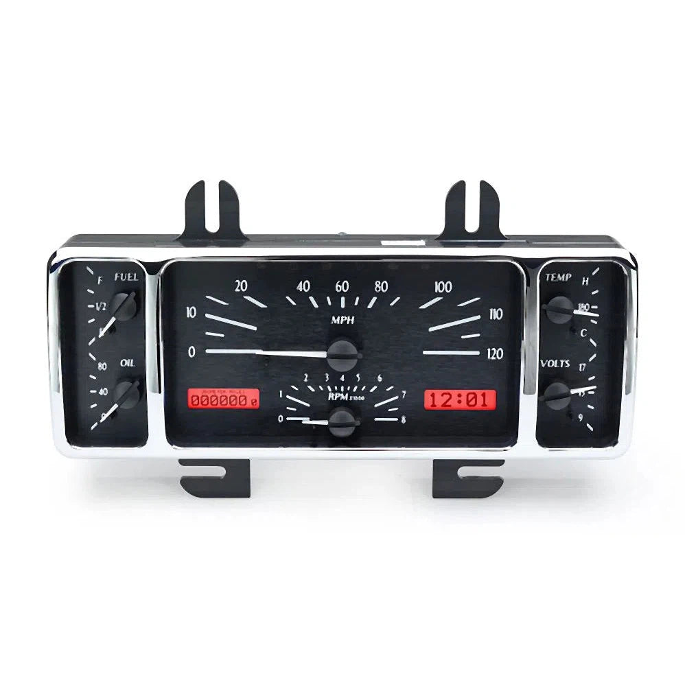 Dakota Digital 1940 Ford Truck VHX Gauge Kit VHX-40F-Black Panel Gauge Kit with Red Display VHX-40F-K-R-Lionparts Powersports