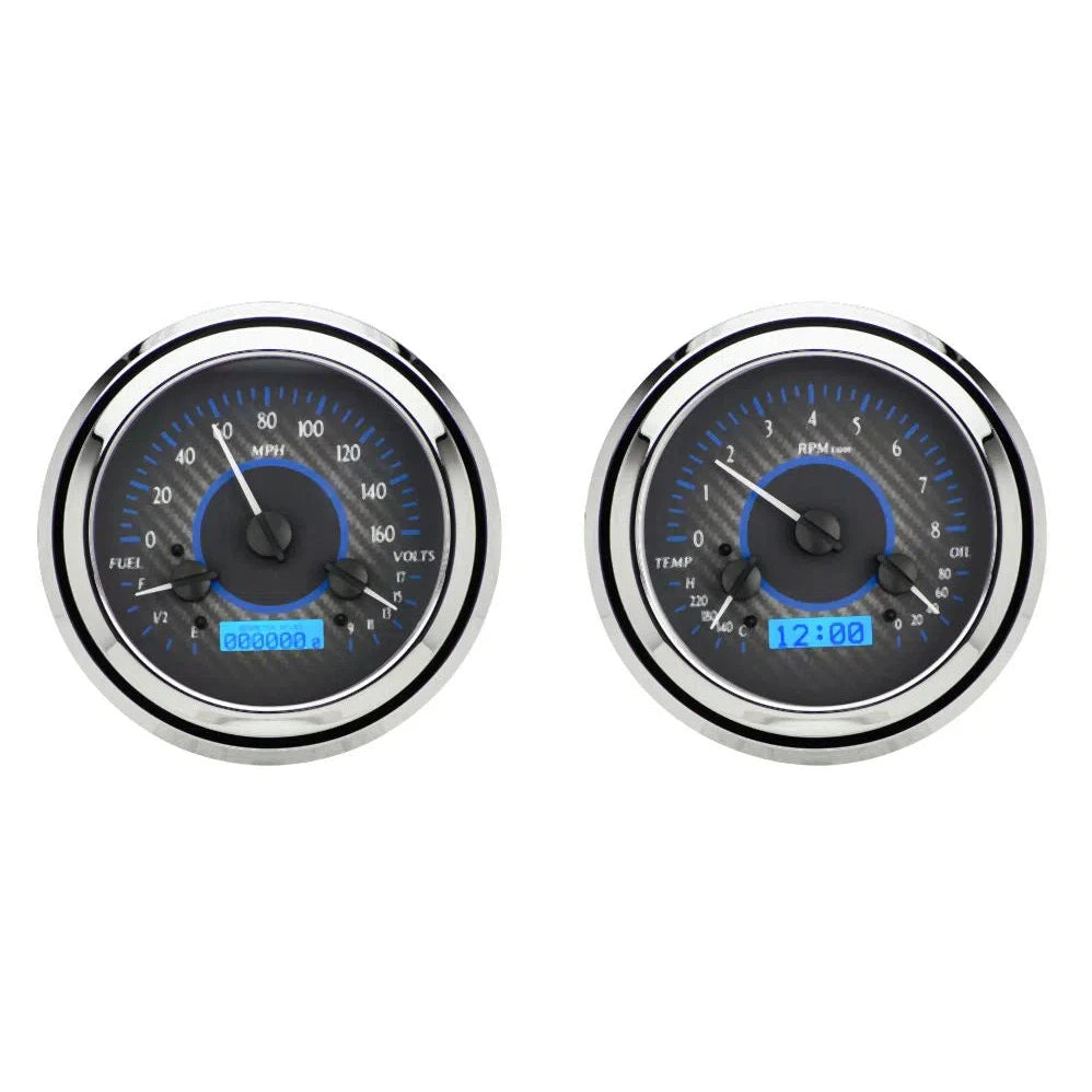 Dakota Digital 1947-1953 Chevrolet Truck VHX Gauge Kit VHX-47C-PU-Carbon Fiber Gauge Kit with Blue Display VHX-47C-PU-C-B-Lionparts Powersports