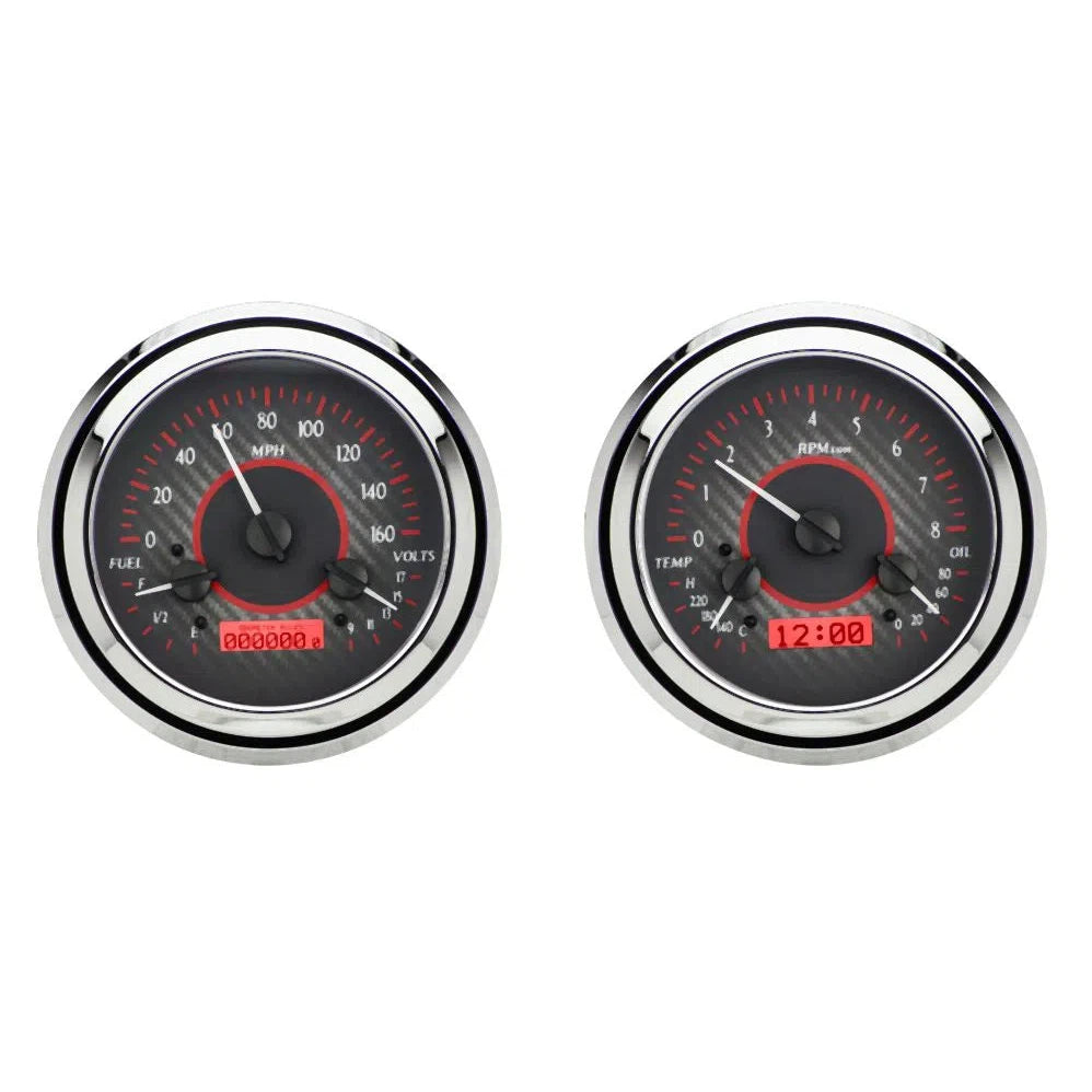 Dakota Digital 1947-1953 Chevrolet Truck VHX Gauge Kit VHX-47C-PU-Carbon Fiber Gauge Kit with Red Display VHX-47C-PU-C-R-Lionparts Powersports