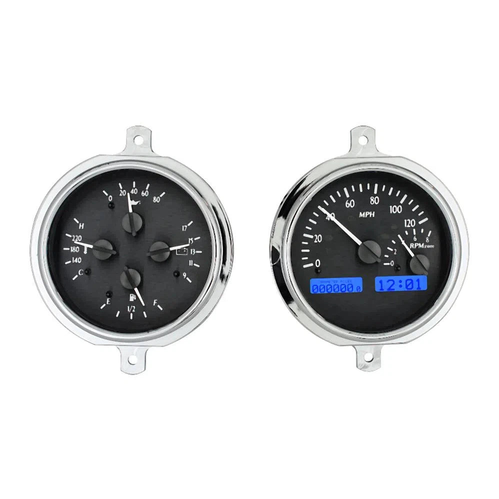 Dakota Digital 1951-1952 Ford Truck VHX Gauge Kit VHX-51F-PU-Black Panel Gauge Kit with Blue Display VHX-51F-PU-K-B-Lionparts Powersports