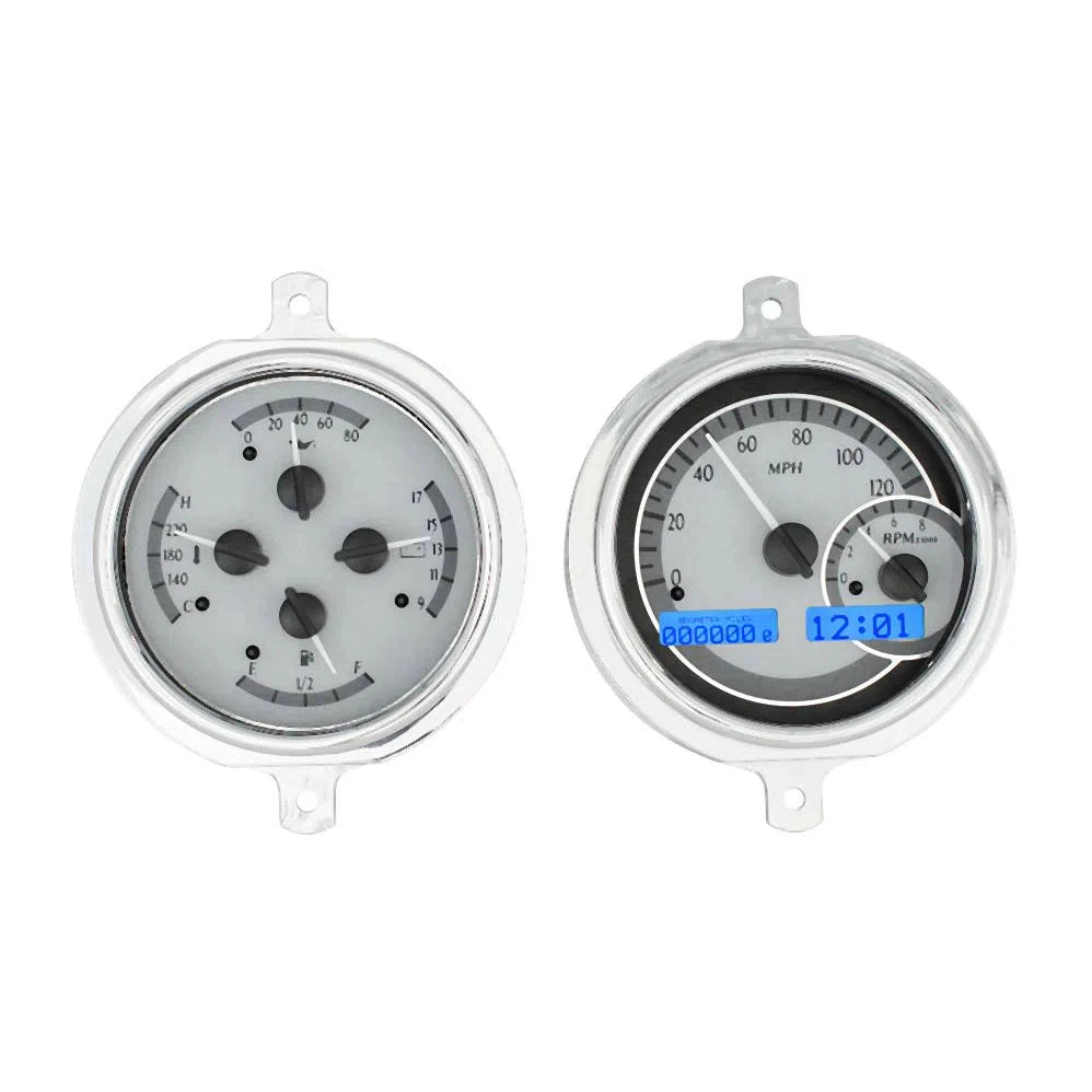 Dakota Digital 1951-1952 Ford Truck VHX Gauge Kit VHX-51F-PU-Silver Gauge Kit with Blue Display VHX-51F-PU-S-B-Lionparts Powersports