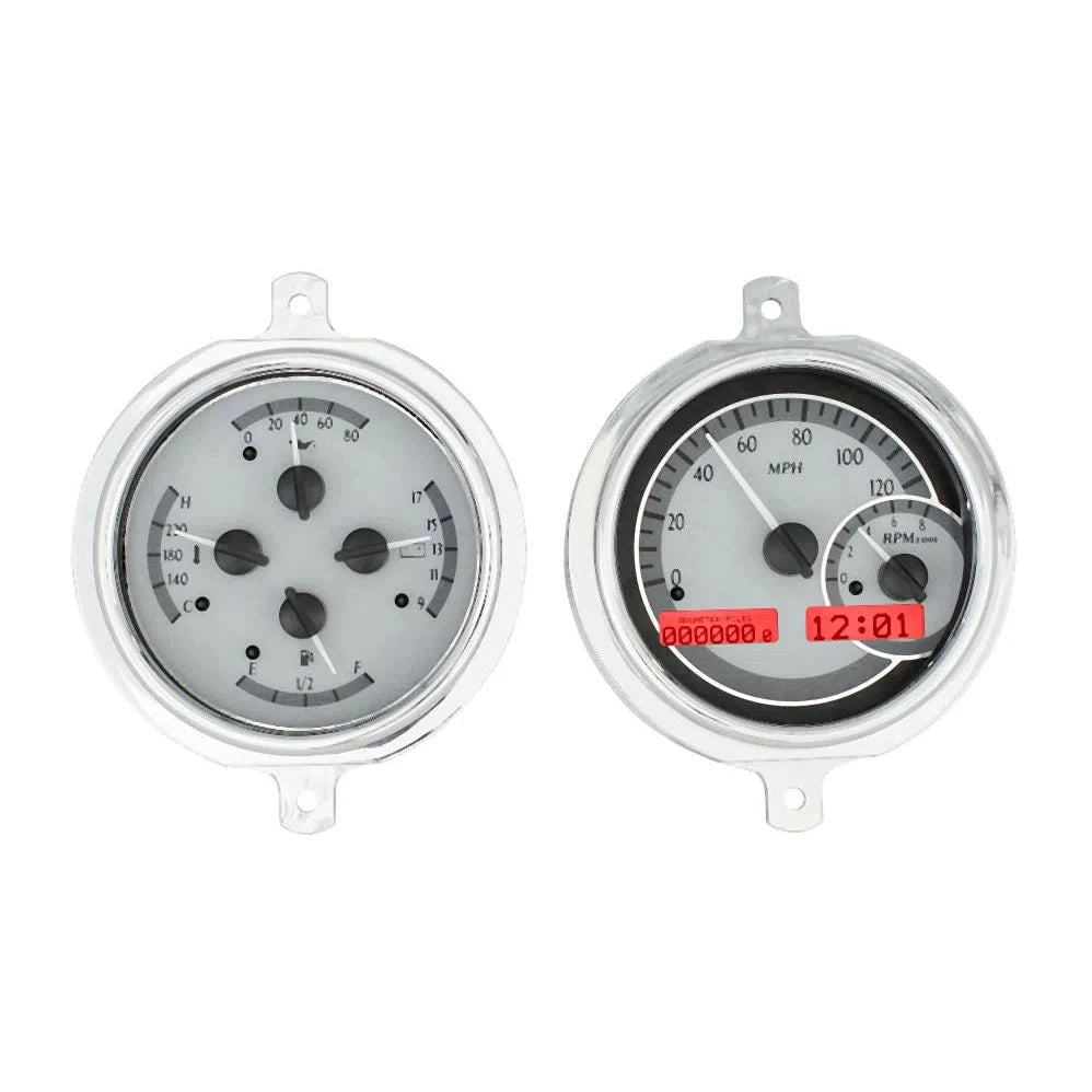 Dakota Digital 1951-1952 Ford Truck VHX Gauge Kit VHX-51F-PU-Silver Gauge Kit with Red Display VHX-51F-PU-S-R-Lionparts Powersports