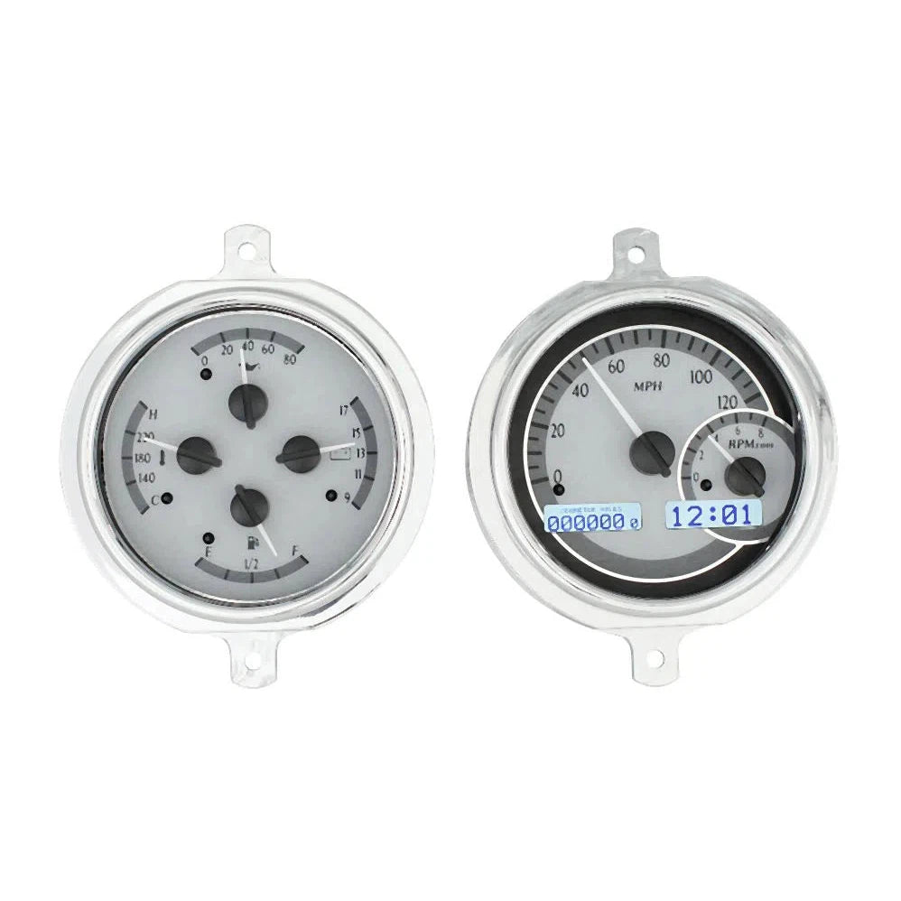 Dakota Digital 1951-1952 Ford Truck VHX Gauge Kit VHX-51F-PU-Silver Gauge Kit with White Display VHX-51F-PU-S-W-Lionparts Powersports