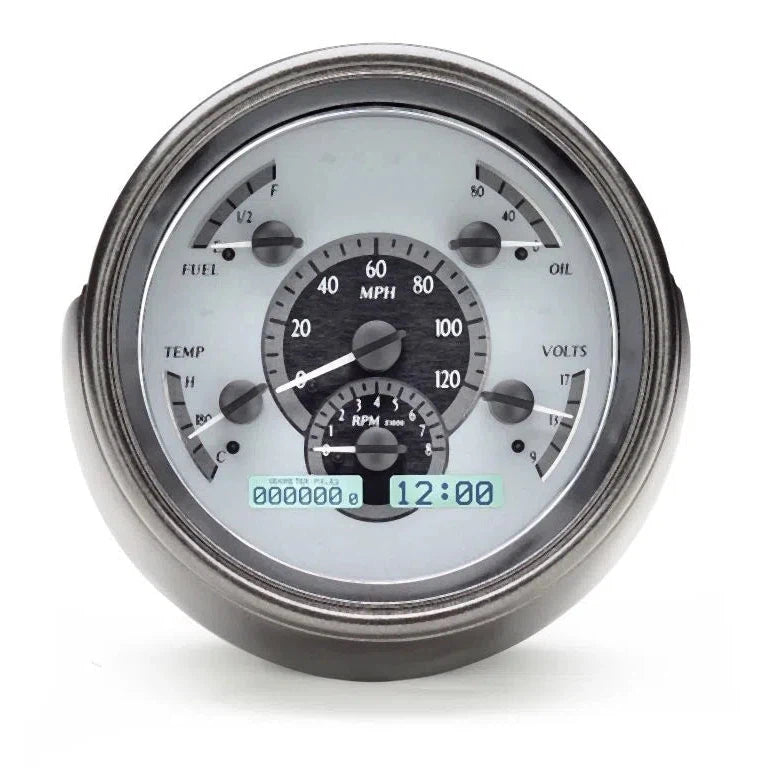 Dakota Digital 1951 Ford Car VHX Gauge Kit VHX-51F-Silver Gauge Kit with White Display VHX-51F-S-W-Lionparts Powersports