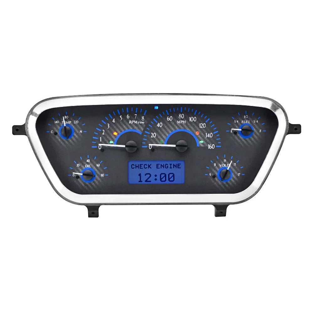 Dakota Digital 1953-1955 Ford F100 VHX Gauge Kit VHX-53F-PU-Carbon Fiber Gauge Kit with Blue Display VHX-53F-PU-C-B-Lionparts Powersports