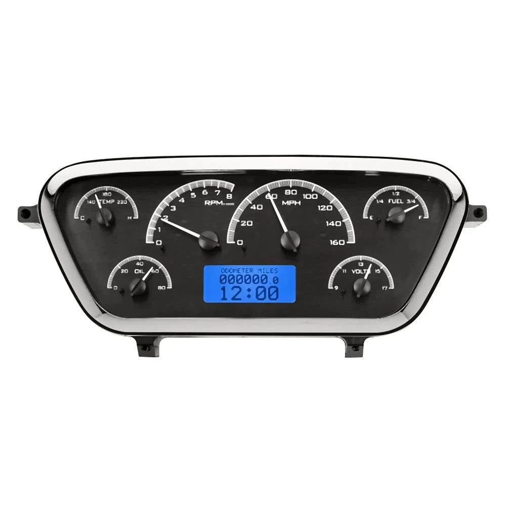 Dakota Digital 1953-1955 Ford F100 VHX Gauge Kit VHX-53F-PU-Black Panel Gauge Kit with Blue Display VHX-53F-PU-K-B-Lionparts Powersports