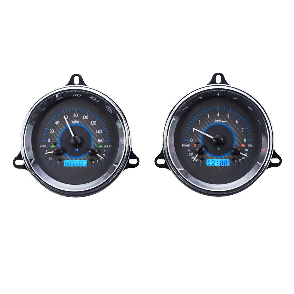 Dakota Digital 1954 Chevrolet Truck VHX Gauge Kit VHX-54C-PU-Carbon Fiber Gauge Kit with Blue Display VHX-54C-PU-C-B-Lionparts Powersports