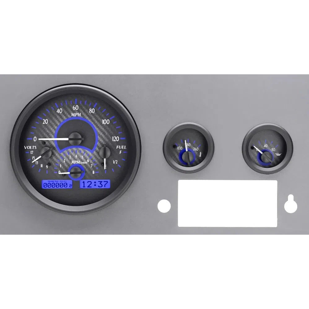 Dakota Digital 1955-1986 Jeep CJ VHX Gauge Kit VHX-55J-Carbon Fiber Gauge Kit with Blue Display VHX-55J-C-B-Lionparts Powersports