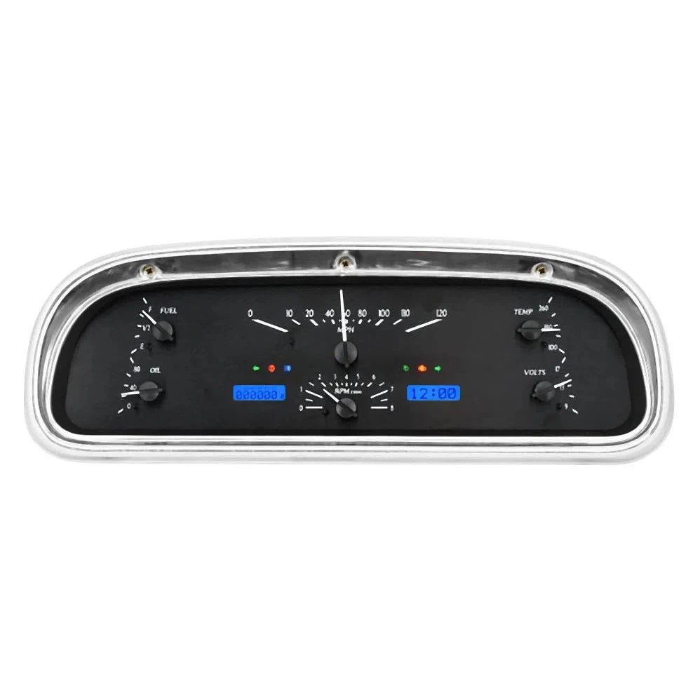 Dakota Digital 1960-1963 Ford Falcon VHX Gauge Kit VHX-60F-FAL-Black Panel Gauge Kit with Blue Display VHX-60F-FAL-K-B-Lionparts Powersports