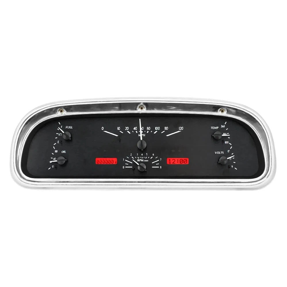 Dakota Digital 1960-1963 Ford Falcon VHX Gauge Kit VHX-60F-FAL-Black Panel Gauge Kit with Red Display VHX-60F-FAL-K-R-Lionparts Powersports