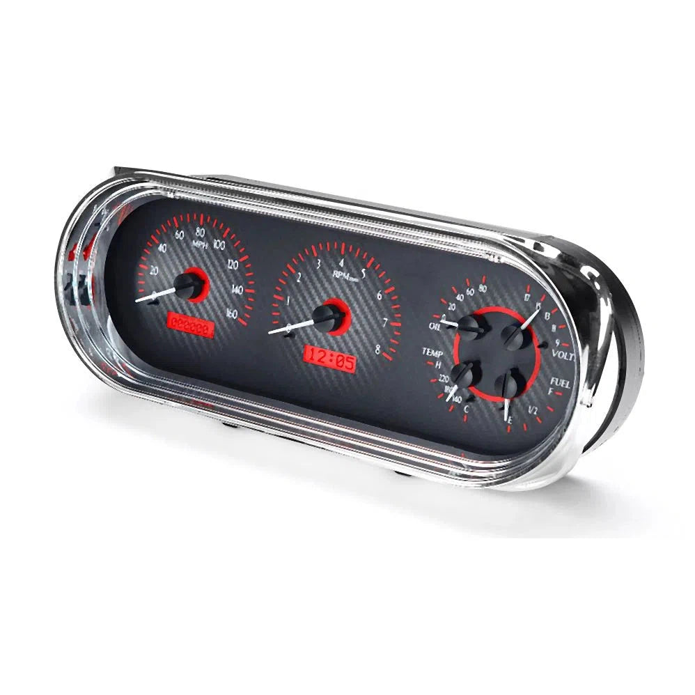 Dakota Digital 1963-1965 Chevrolet Nova VHX Gauge Kit VHX-63C-NOV-Carbon Fiber Gauge Kit with Red Display VHX-63C-NOV-C-R-Lionparts Powersports