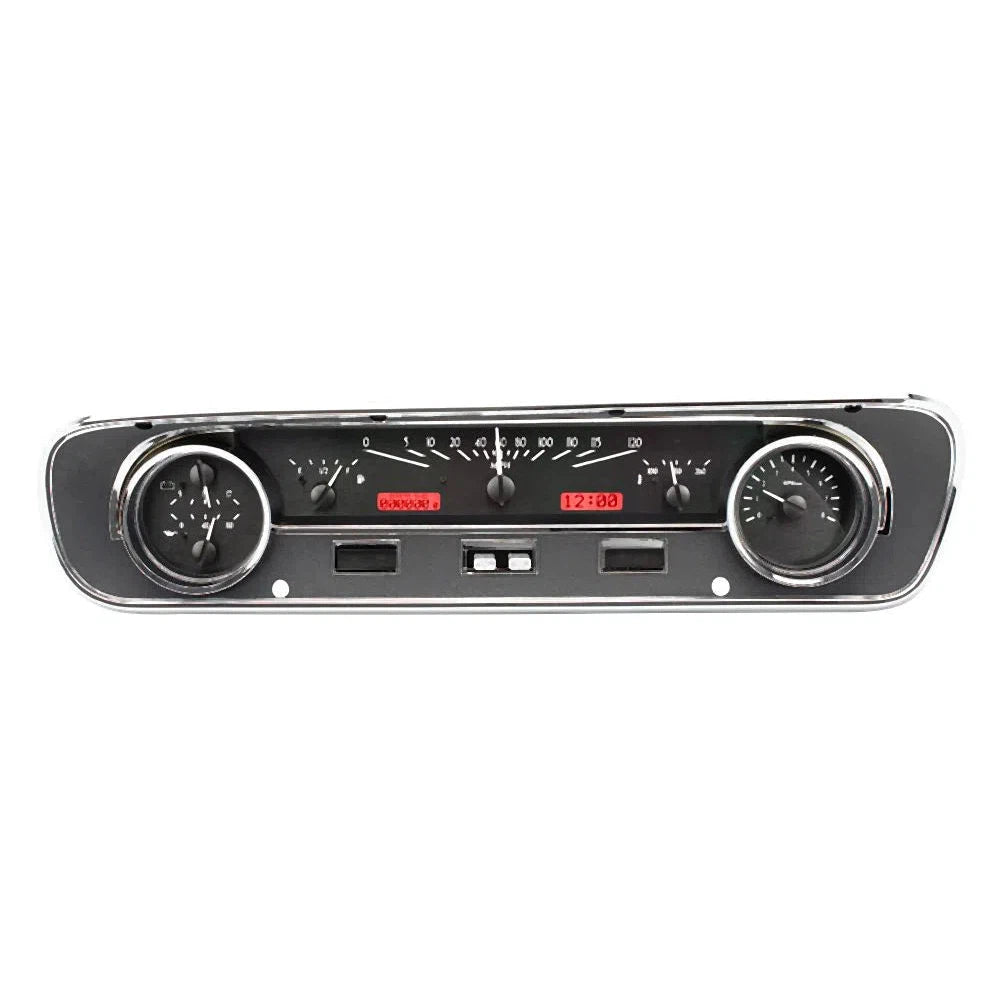 Dakota Digital 1964-1965 Ford Mustang / Falcon VHX Gauge Kit VHX-64F-FAL-Black Panel Gauge Kit with Red Display VHX-64F-FAL-K-R-Lionparts Powersports