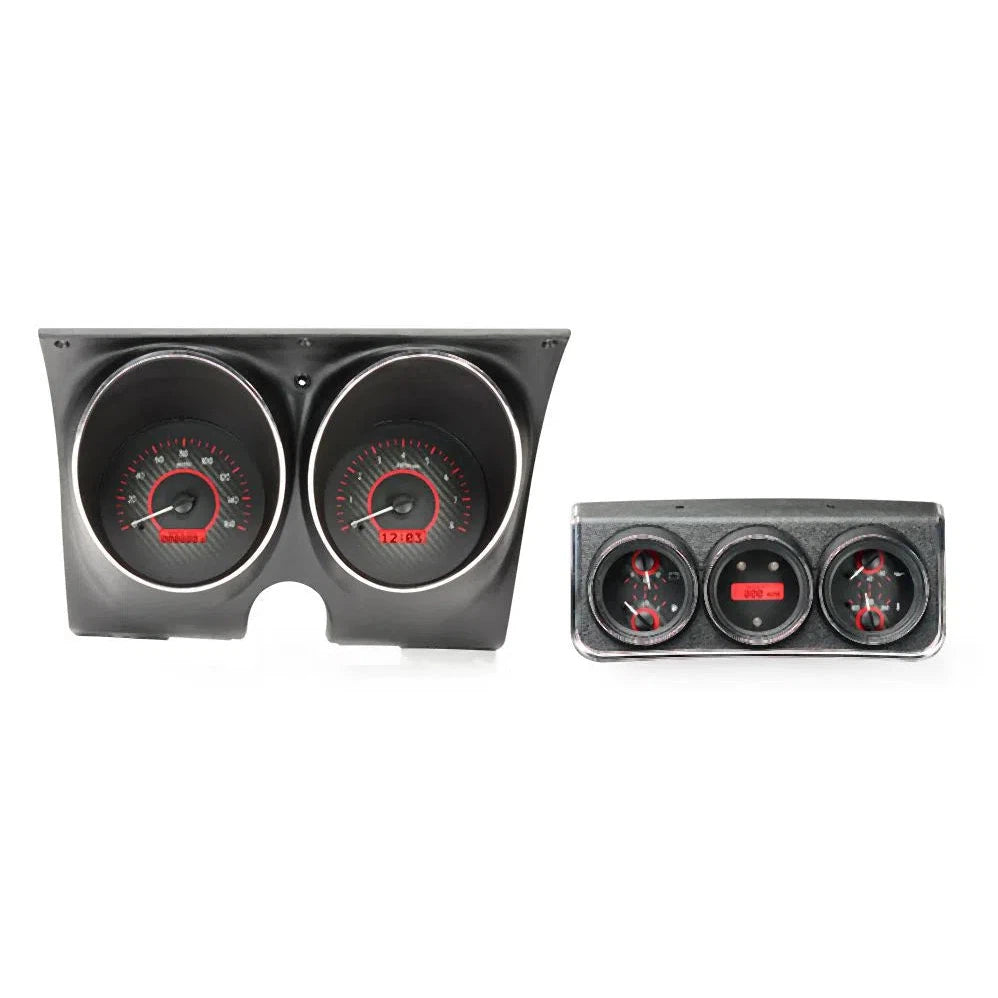 Dakota Digital 1967 Chevrolet Camaro VHX Gauge Kit VHX-67C-CAC-Carbon Fiber Gauge Kit with Red Display VHX-67C-CAC-C-R-Lionparts Powersports