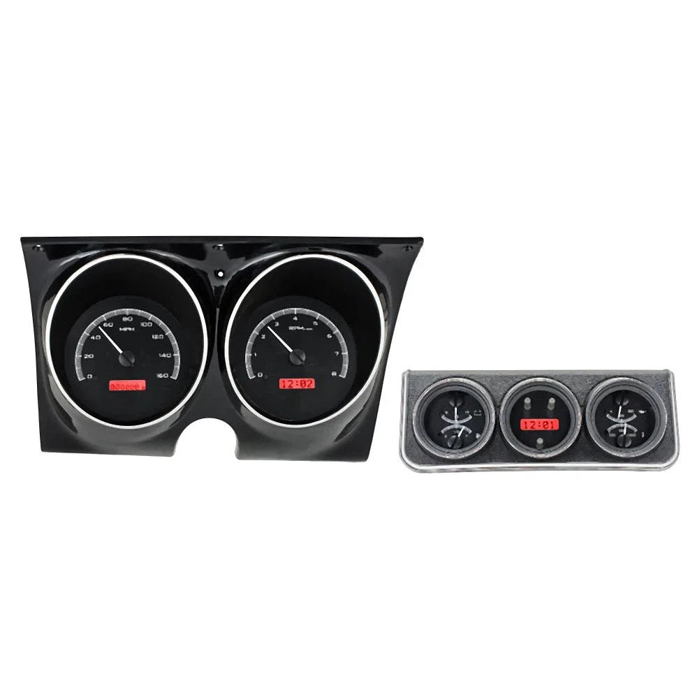 Dakota Digital 1967 Chevrolet Camaro VHX Gauge Kit VHX-67C-CAC-Black Panel Gauge Kit with Red Display VHX-67C-CAC-K-R-Lionparts Powersports