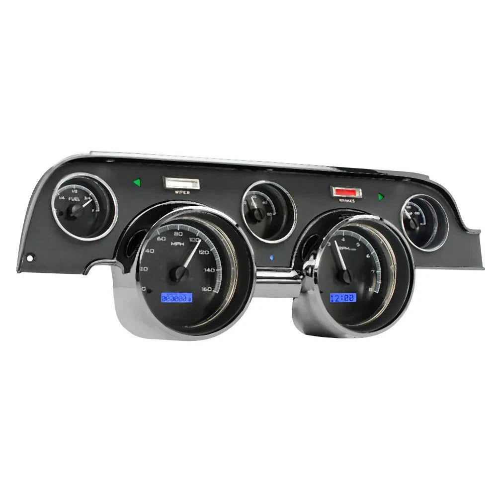 Dakota Digital 1967-1968 Ford Mustang VHX Gauge Kit VHX-67F-MUS-Black Panel Gauge Kit with Blue Display VHX-67F-MUS-K-B-Lionparts Powersports