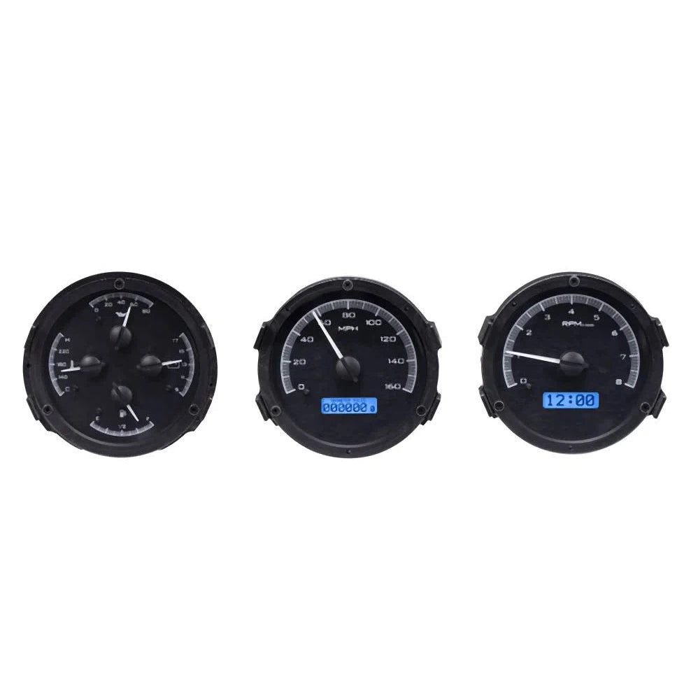 Dakota Digital 1968-1969 Oldsmobile Cutlass VHX Gauge Kit VHX-68O-CUT-Black Panel Gauge Kit with Blue Display VHX-68O-CUT-K-B-Lionparts Powersports