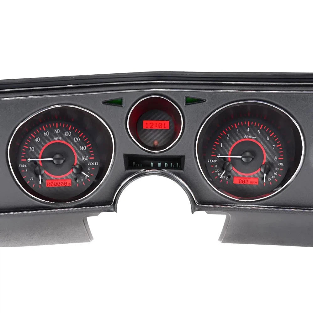 Dakota Digital 1969 Chevrolet Chevelle/ El Camino VHX Gauge Kit VHX-69C-CVL-Carbon Fiber Gauge Kit with Red Display VHX-69C-CVL-C-R-Lionparts Powersports