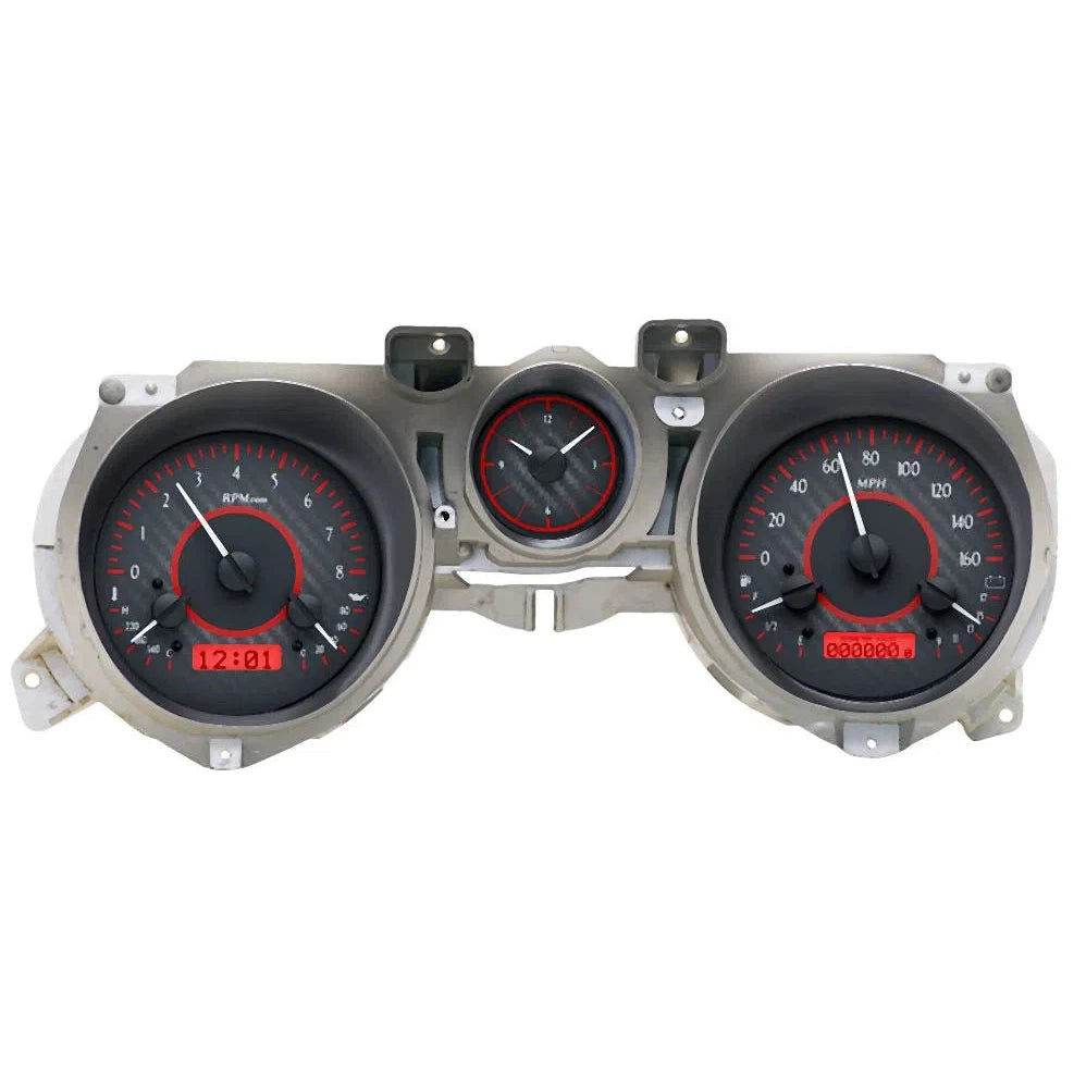 Dakota Digital 1971-1973 Ford Mustang VHX Gauge Kit VHX-71F-MUS-Carbon Fiber Gauge Kit with Red Display VHX-71F-MUS-C-R-Lionparts Powersports