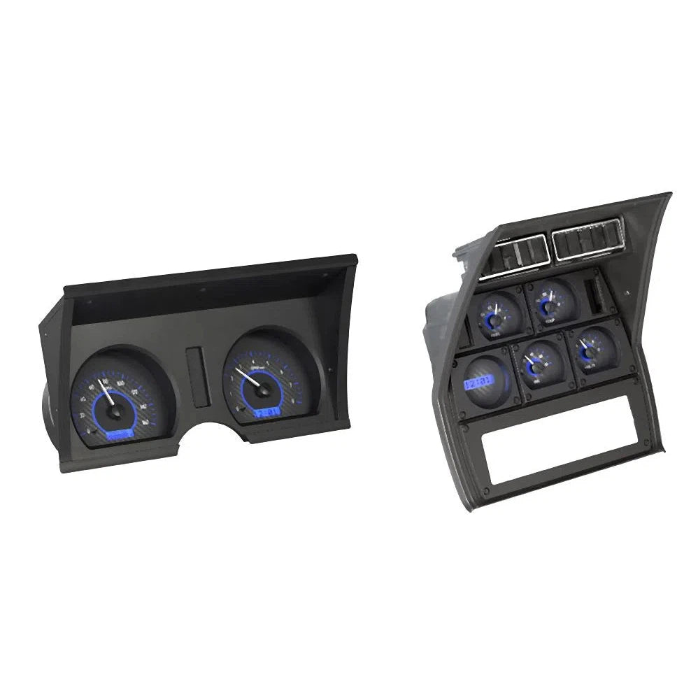 Dakota Digital 1978-1982 Chevrolet Corvette VHX Gauge Kit with Analog Clock VHX-78C-VTA-Carbon Fiber Gauge Kit with Analog Clock with Blue Display VHX-78C-VTA-C-B-Lionparts Powersports