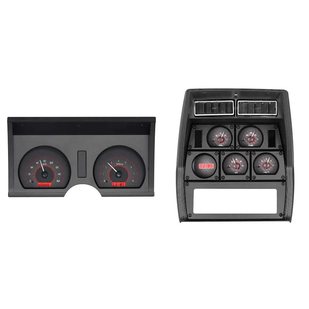 Dakota Digital 1978-1982 Chevrolet Corvette VHX Gauge Kit with Analog Clock VHX-78C-VTA-Carbon Fiber Gauge Kit with Analog Clock with Red Display VHX-78C-VTA-C-R-Lionparts Powersports