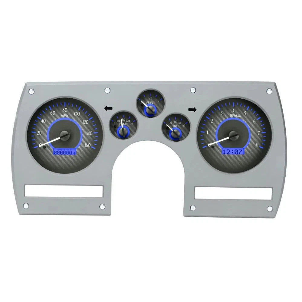 Dakota Digital 1982-1989 Chevrolet Camaro VHX Gauge Kit VHX-82C-CAM-Carbon Fiber Gauge Kit with Blue Display VHX-82C-CAM-C-B-Lionparts Powersports