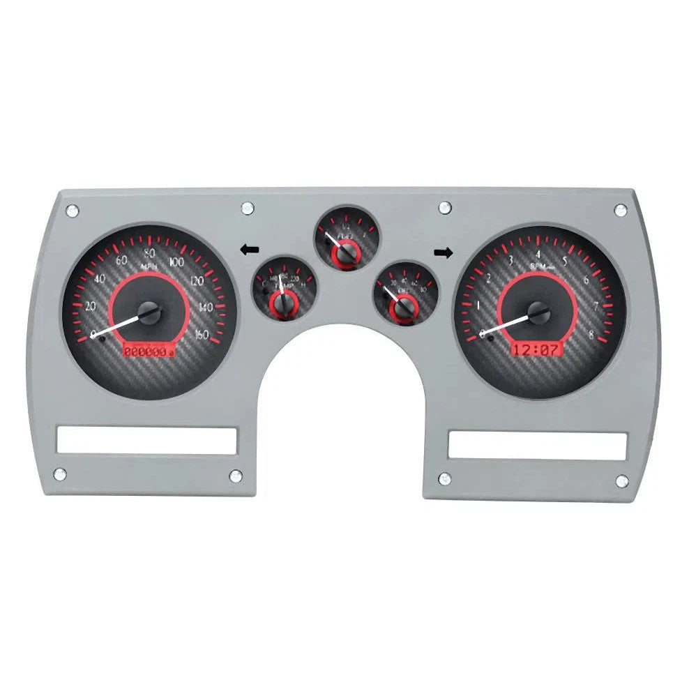 Dakota Digital 1982-1989 Chevrolet Camaro VHX Gauge Kit VHX-82C-CAM-Carbon Fiber Gauge Kit with Red Display VHX-82C-CAM-C-R-Lionparts Powersports