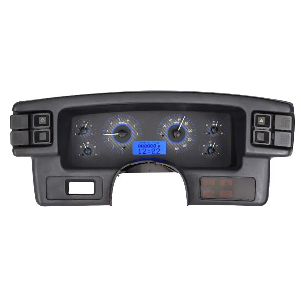 Dakota Digital 1987-1989 Ford Mustang VHX Gauge Kit VHX-87F-MUS-Carbon Fiber Gauge Kit with Blue Display VHX-87F-MUS-C-B-Lionparts Powersports