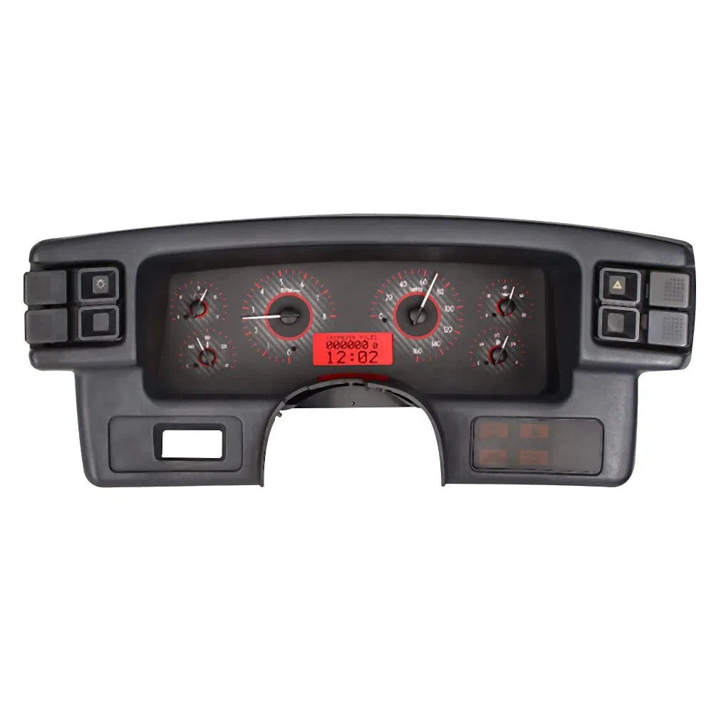 Dakota Digital 1987-1989 Ford Mustang VHX Gauge Kit VHX-87F-MUS-Carbon Fiber Gauge Kit with Red Display VHX-87F-MUS-C-R-Lionparts Powersports