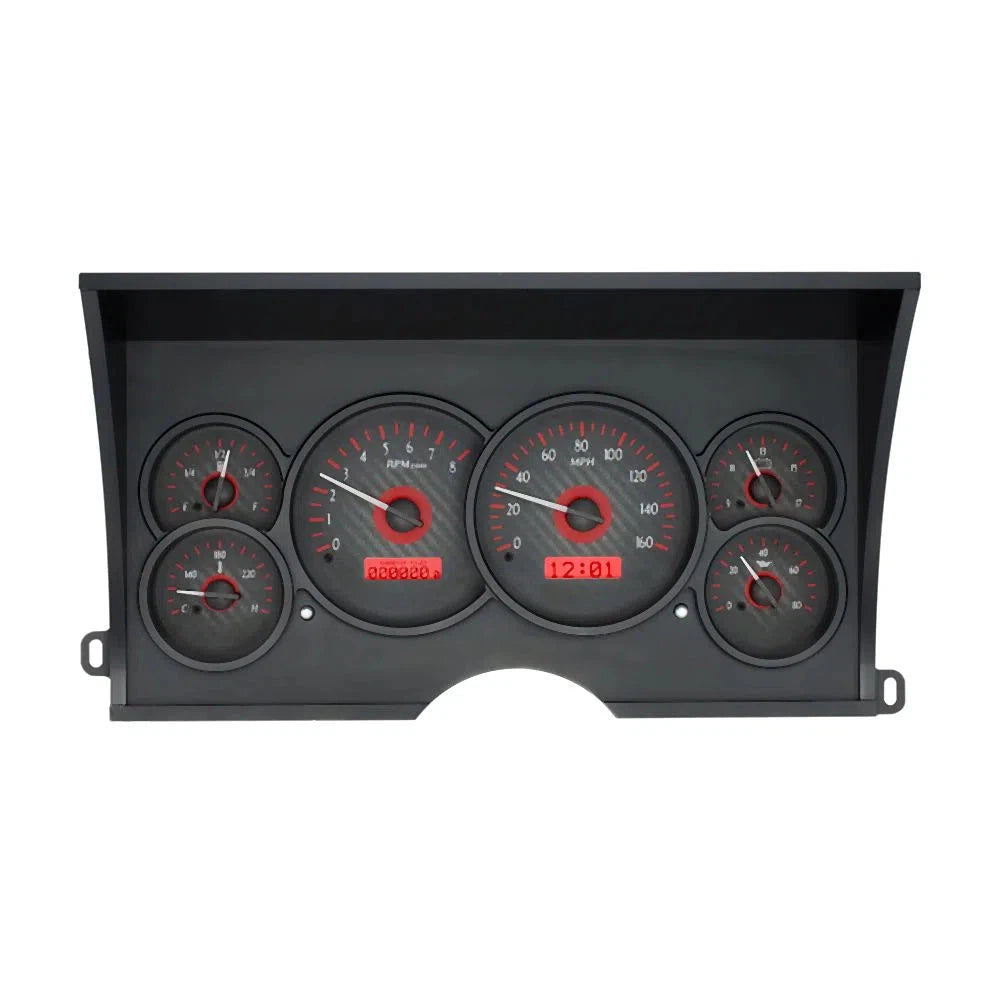 Dakota Digital 1988-1994 Chevrolet Pickup VHX Gauge Kit VHX-88C-PU-Carbon Fiber Gauge Kit with Red Display VHX-88C-PU-C-R-Lionparts Powersports