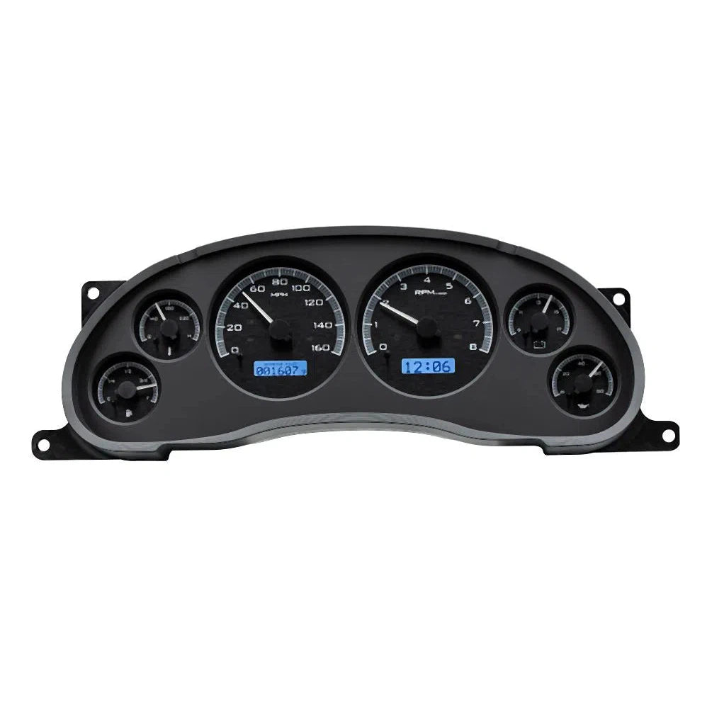 Dakota Digital 1994-2004 Ford Mustang VHX Gauge Kit VHX-94F-MUS-Black Panel Gauge Kit with Blue Display VHX-94F-MUS-K-B-Lionparts Powersports