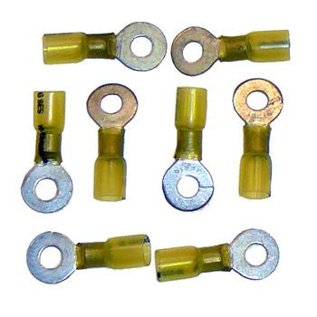Pro Marine Yellow Ring Term 1/4 Hole 25pk YRT14