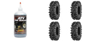 Set of 4 ATV QUADBOSS Tires (QBT673 30x10R-14 Front/Rear) with Sealant