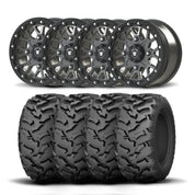 Set of Four Bullite Rider Wheels 15" Gray And Kenda K3203 Mastodon AT Tires [35x10R-15]