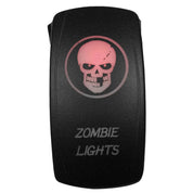 DragonFire Racing Laser-Etched Dual LED Switch - Zombie Lights on/off - Red - 04-0077