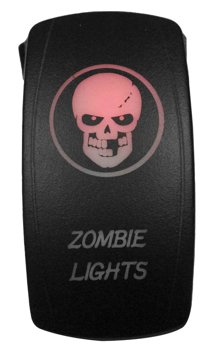 DragonFire Racing Laser-Etched Dual LED Switch - Zombie Lights on/off - Red - 04-0077