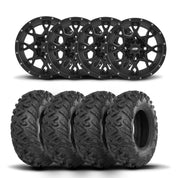 ITP Hurricane 12" Matte Black Wheels And Terracross R/T XD Tires [25x10-12]