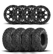 ITP Hurricane 12" Matte Black Wheels And Terracross R/T XD Tires [25x10-12]
