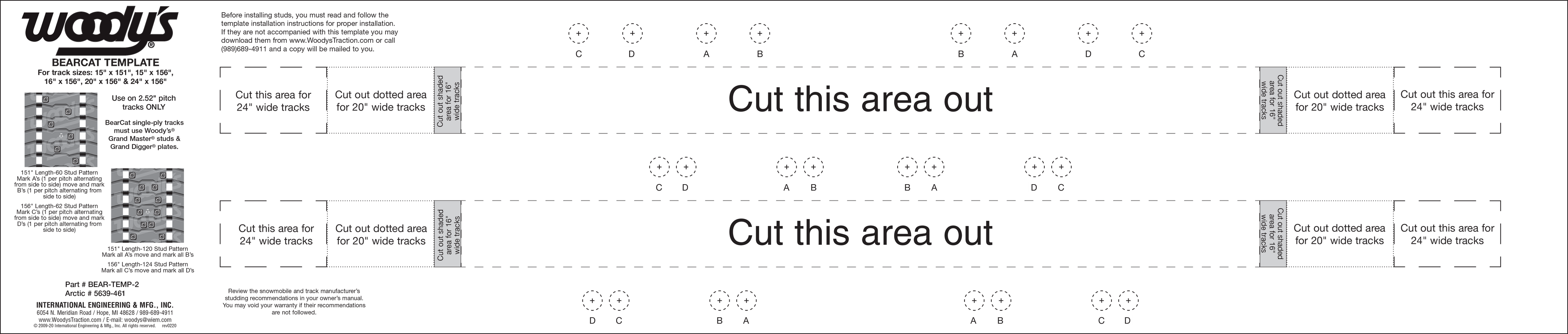 Stud Template Bearcat 2.52" Pitch Tracks