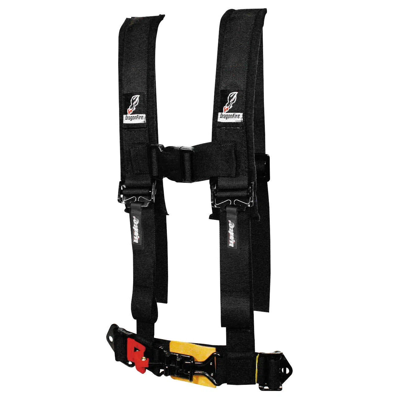 DragonFire Racing Harness Restraint - Black - H Style 4-Point - 2" - Youth - Under 140 lbs - 14-0022