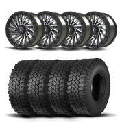 Set of Four Bullite Blade Wheels 14" Gray And Kenda K576A Kongur Tires [30x10R-14]