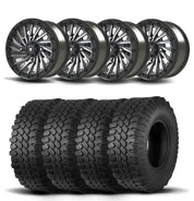 Set of Four Bullite Blade Wheels 14" Gray And Kenda K576A Kongur Tires [30x10R-14]