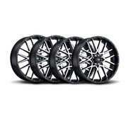 ITP Set of Four Storm Series Hurricane Wheels Machined Black 18x6.5 4/137 4+2.5
