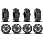 System 3 SB-6 Beadlock Gun Metal Grey 15" Wheels And XT400 Tires [33x10R-15]